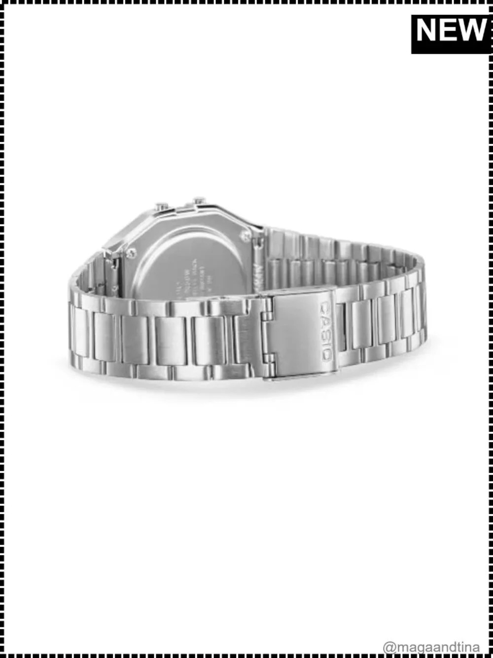 Casio Digital Watch Stainless Steel Bracelet Water Resistant Retro Unisex